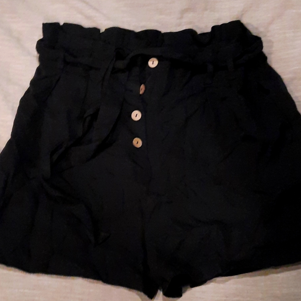 High waisted black shorts